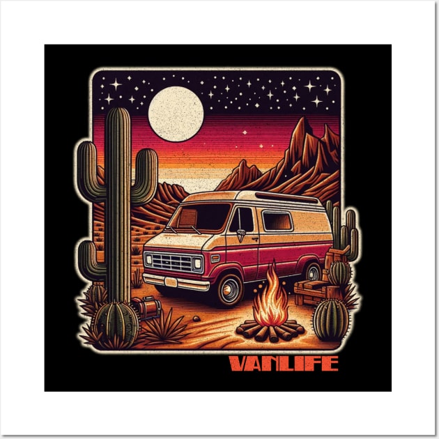 Desert Ford Campervan Wall Art by Tofuvanman